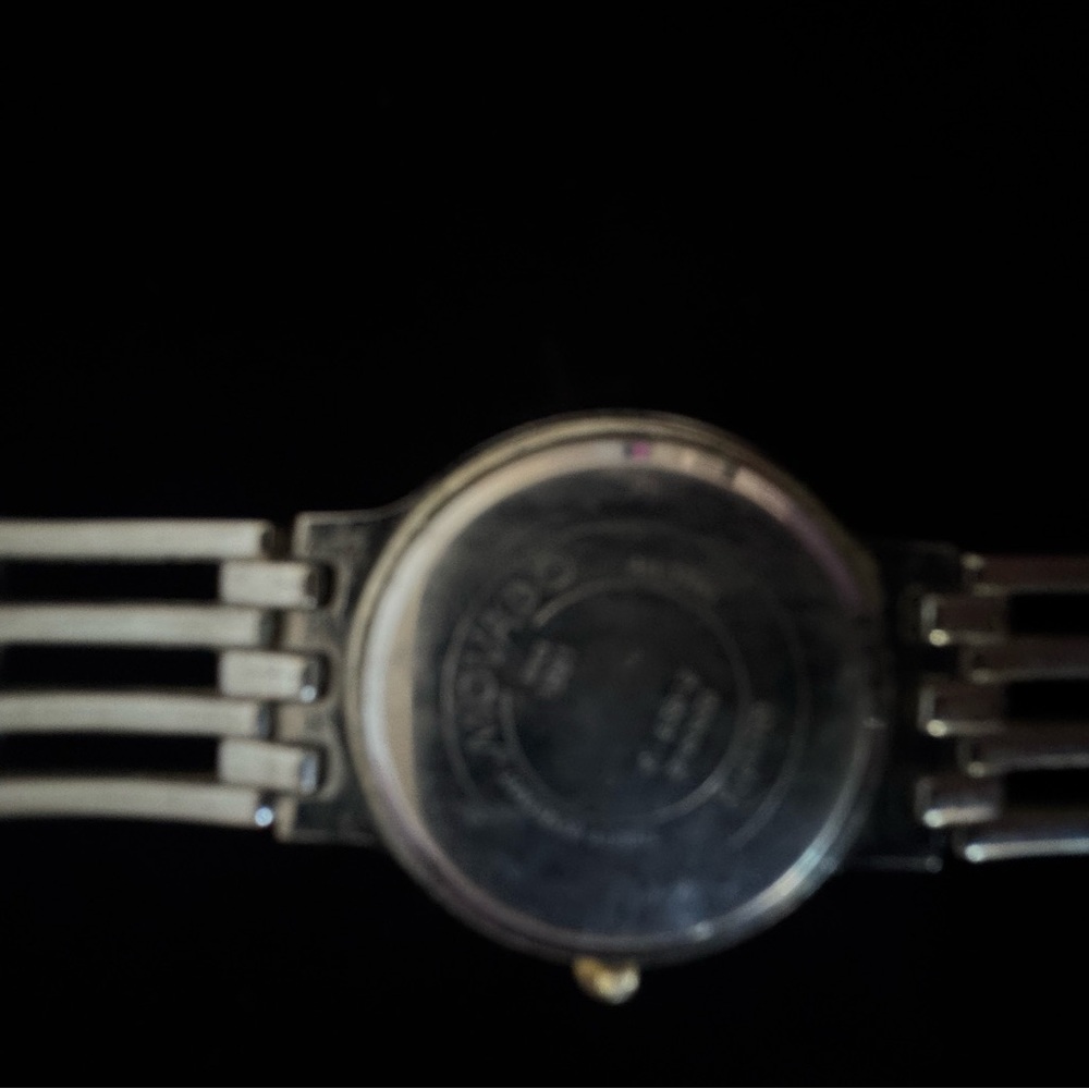 Movado Stainless Silver Bracelet All Steel Quartz Black Dial Watch - Picture 3 of 3